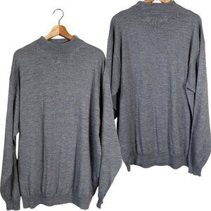 NWOT Giglio Rosso Wool Mock Neck Sweater Pullover Men's XXL Gray Italian Casual